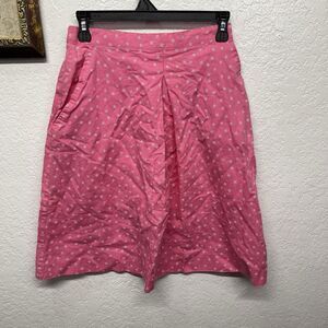 Sun Days by Nancy Haley Skort Pink White Square Print Pockets Size 10, Used